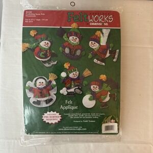 Felt Works Dimensions Christmas Felt Ornament Kit Snowman Makes 6 Ornaments 2006